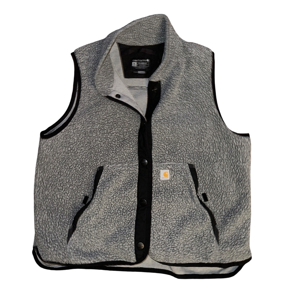 Carhartt Womens Sherpa Fleece Vest Gray Heather Relaxed Fit OV4995-W XL 16-18